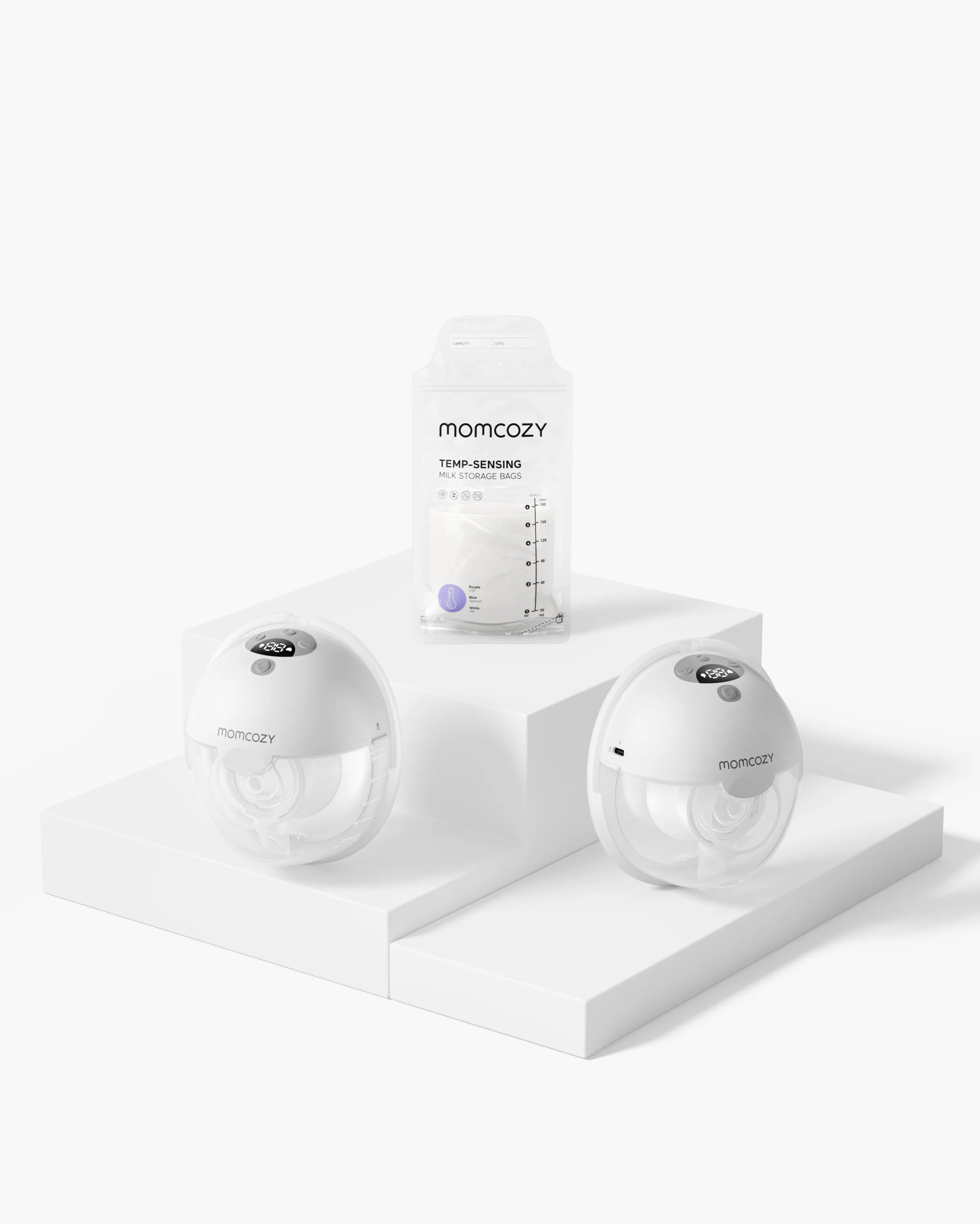 M5 Smart Double Wearable Breast Pump + 120 Breastmilk Storage Bags Bundle